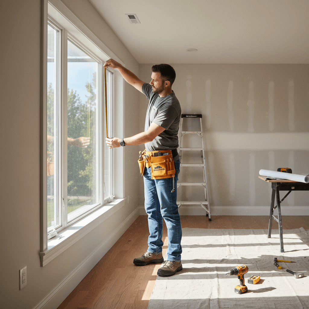 Contractor inspecting a residential property