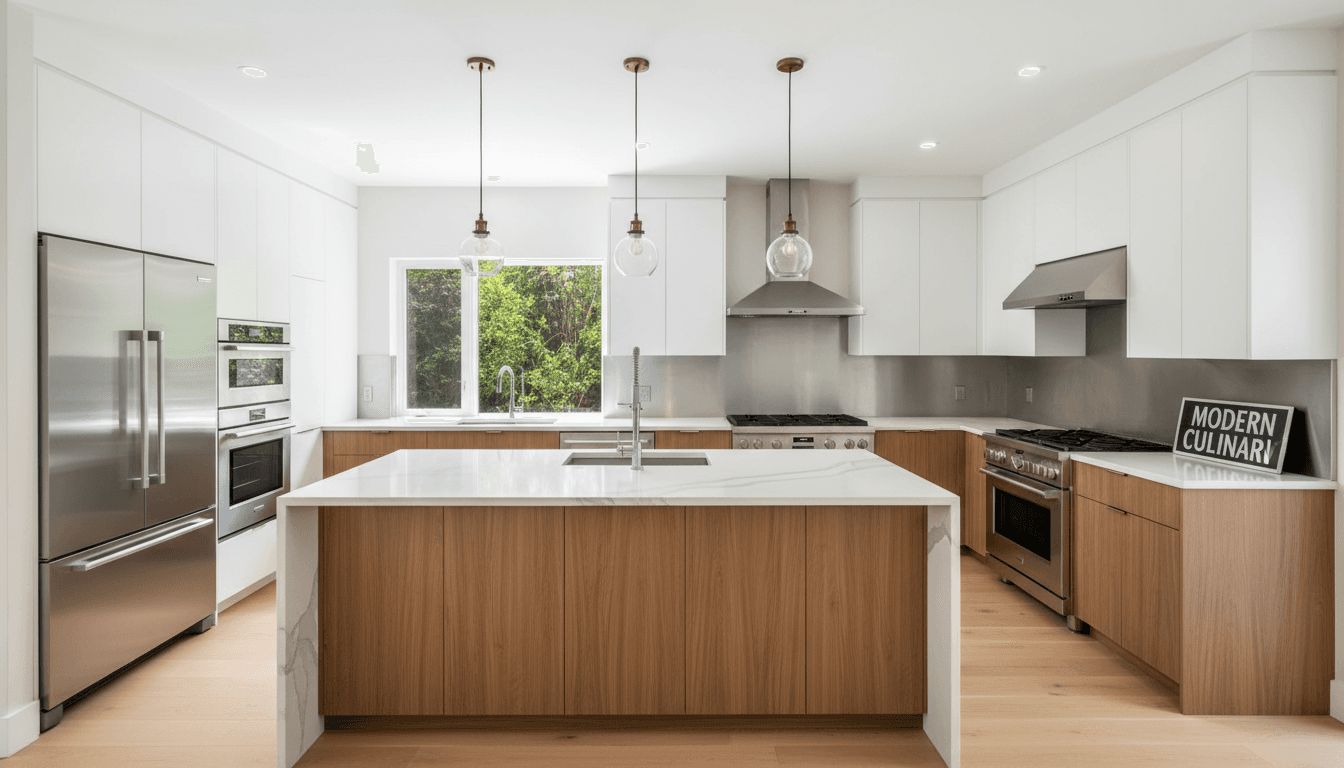 Updated kitchen with new cabinets and stainless steel appliances