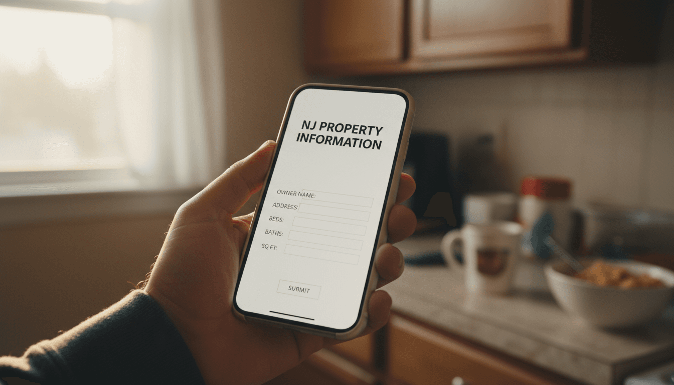 Seller using a smartphone to submit property details to SJW Dev & Holdings LLC