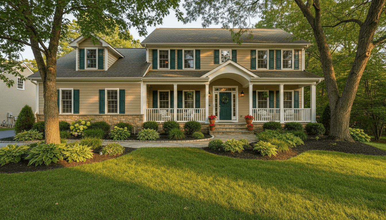 Well-maintained suburban rental home exterior