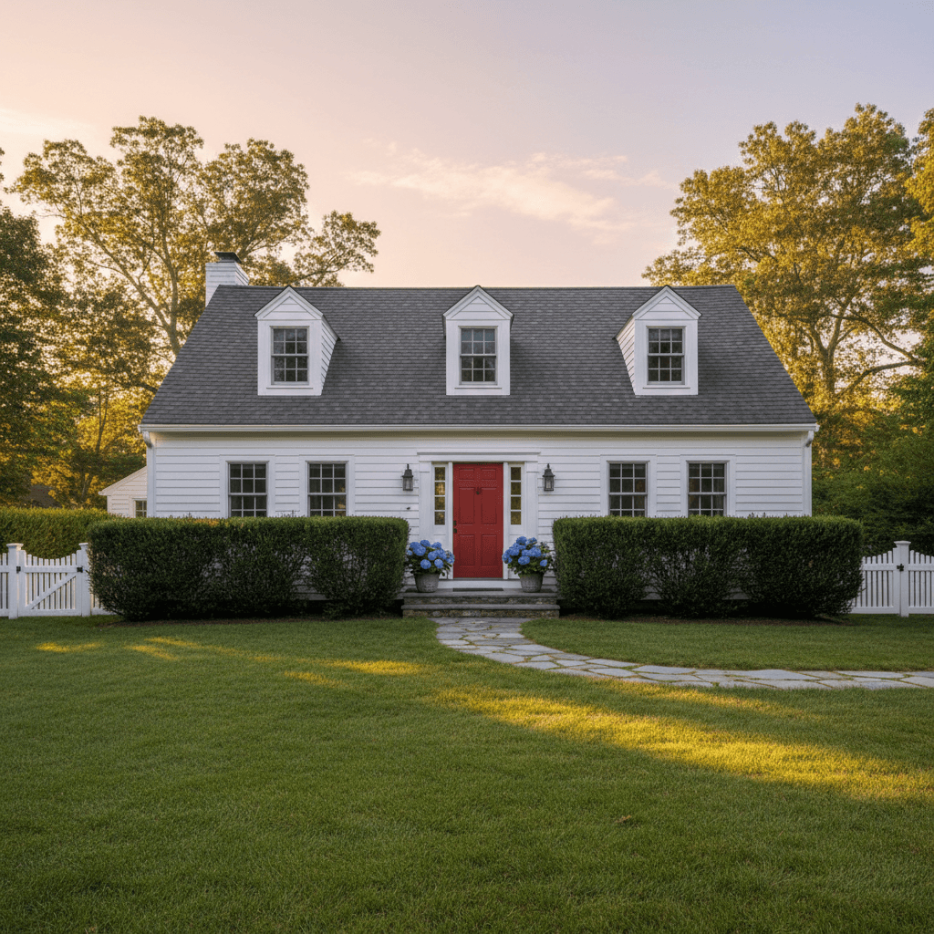 Cape cod style house with dormer windows in Hamilton