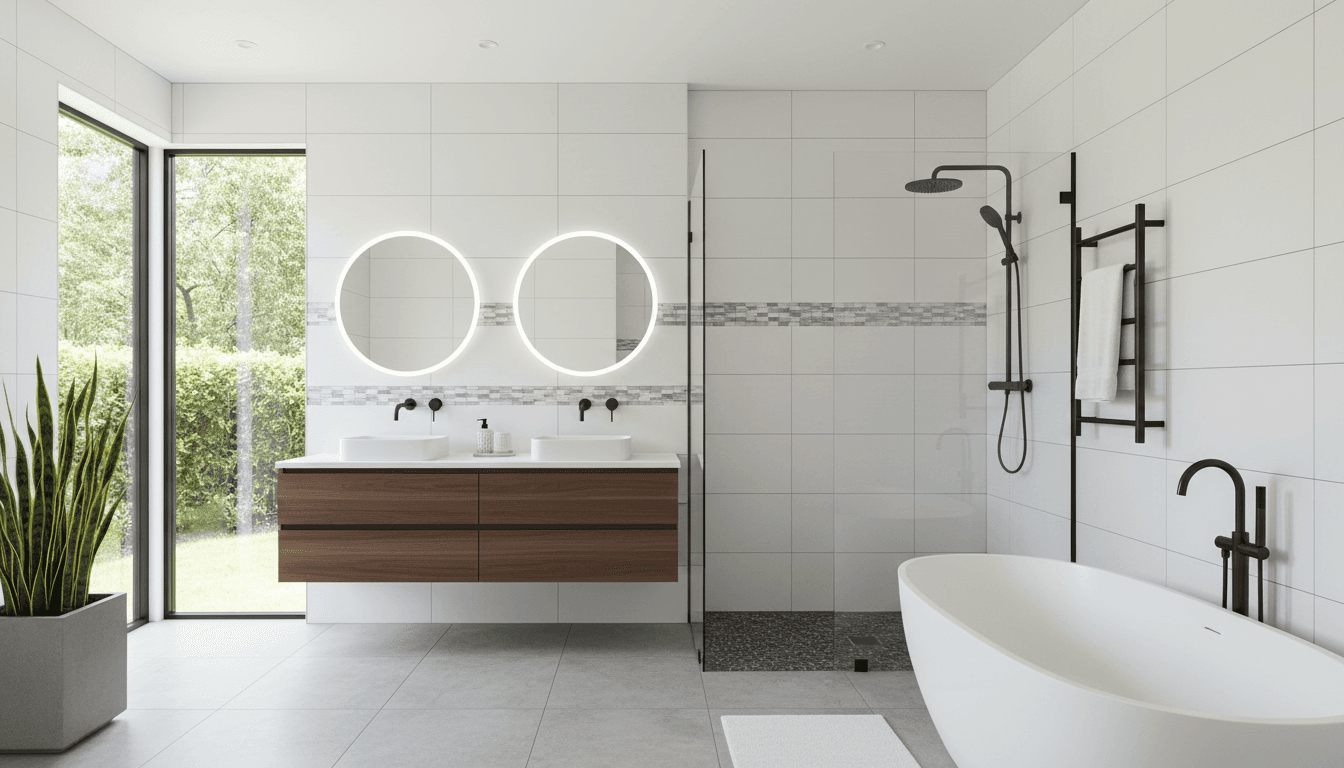 Renovated bathroom with modern fixtures